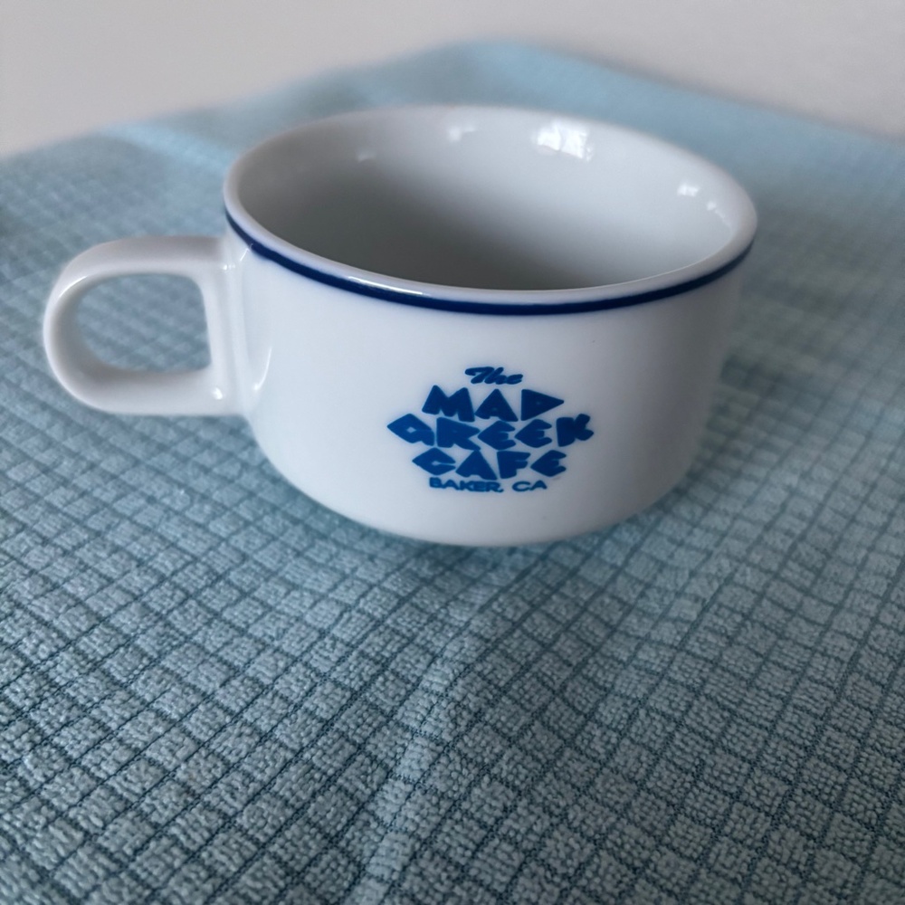 The Mad Greek Cafe American Airlines Baker California Demi-Tasse Mug Michaud